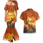 Australian Kangaroo Forests NAIDOC 2024 Couples Matching Mermaid Dress and Hawaiian Shirt Aboriginal Art Style