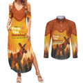 Australian Kangaroo Forests NAIDOC 2024 Couples Matching Summer Maxi Dress and Long Sleeve Button Shirt Aboriginal Art Style