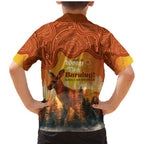 Australian Kangaroo Forests NAIDOC 2024 Family Matching Mermaid Dress and Hawaiian Shirt Aboriginal Art Style
