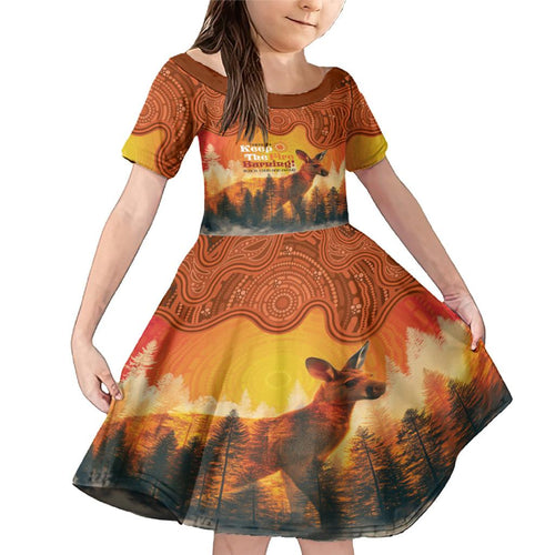 Australian Kangaroo Forests NAIDOC 2024 Family Matching Mermaid Dress and Hawaiian Shirt Aboriginal Art Style