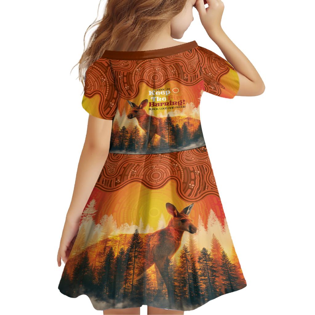 Australian Kangaroo Forests NAIDOC 2024 Family Matching Off Shoulder Maxi Dress and Hawaiian Shirt Aboriginal Art Style