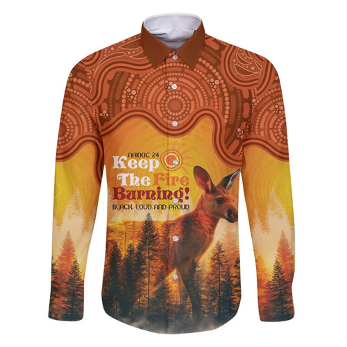 Australian Kangaroo Forests NAIDOC 2024 Family Matching Short Sleeve Bodycon Dress and Hawaiian Shirt Aboriginal Art Style
