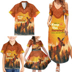 Australian Kangaroo Forests NAIDOC 2024 Family Matching Summer Maxi Dress and Hawaiian Shirt Aboriginal Art Style