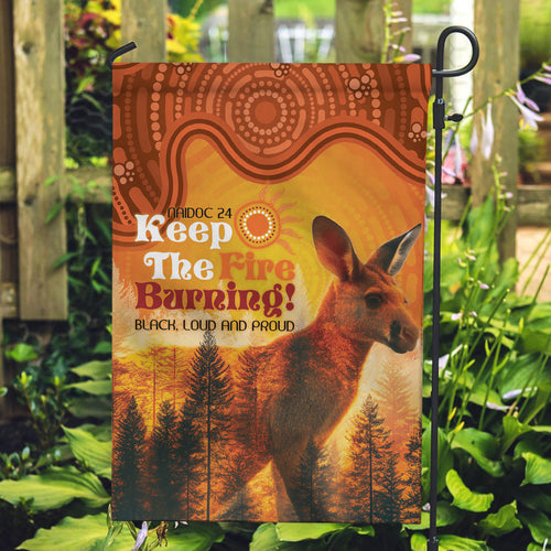 Australian Kangaroo Forests NAIDOC 2024 Garden Flag Aboriginal Art Style