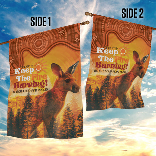 Australian Kangaroo Forests NAIDOC 2024 Garden Flag Aboriginal Art Style