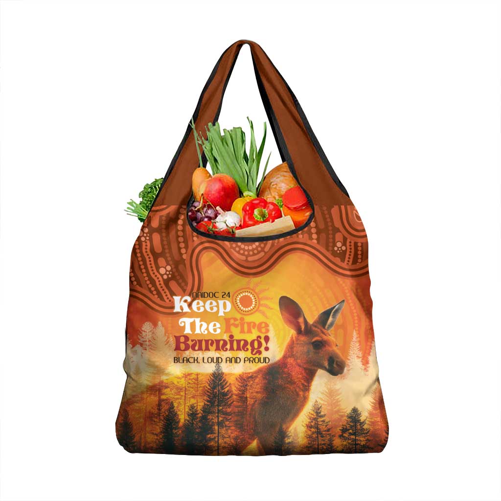 Australian Kangaroo Forests NAIDOC 2024 Grocery Bag Aboriginal Art Style