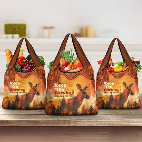 Australian Kangaroo Forests NAIDOC 2024 Grocery Bag Aboriginal Art Style