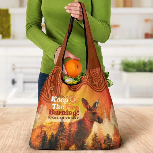 Australian Kangaroo Forests NAIDOC 2024 Grocery Bag Aboriginal Art Style