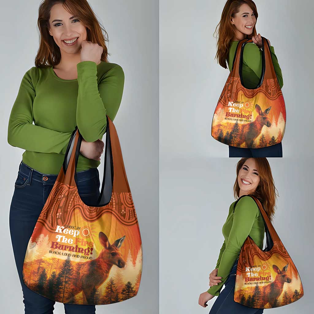 Australian Kangaroo Forests NAIDOC 2024 Grocery Bag Aboriginal Art Style