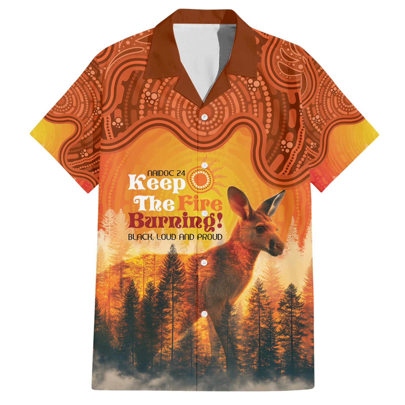 Australian Kangaroo Forests NAIDOC 2024 Hawaiian Shirt Aboriginal Art Style