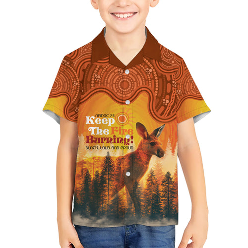 Australian Kangaroo Forests NAIDOC 2024 Hawaiian Shirt Aboriginal Art Style