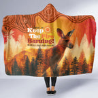 Australian Kangaroo Forests NAIDOC 2024 Hooded Blanket Aboriginal Art Style
