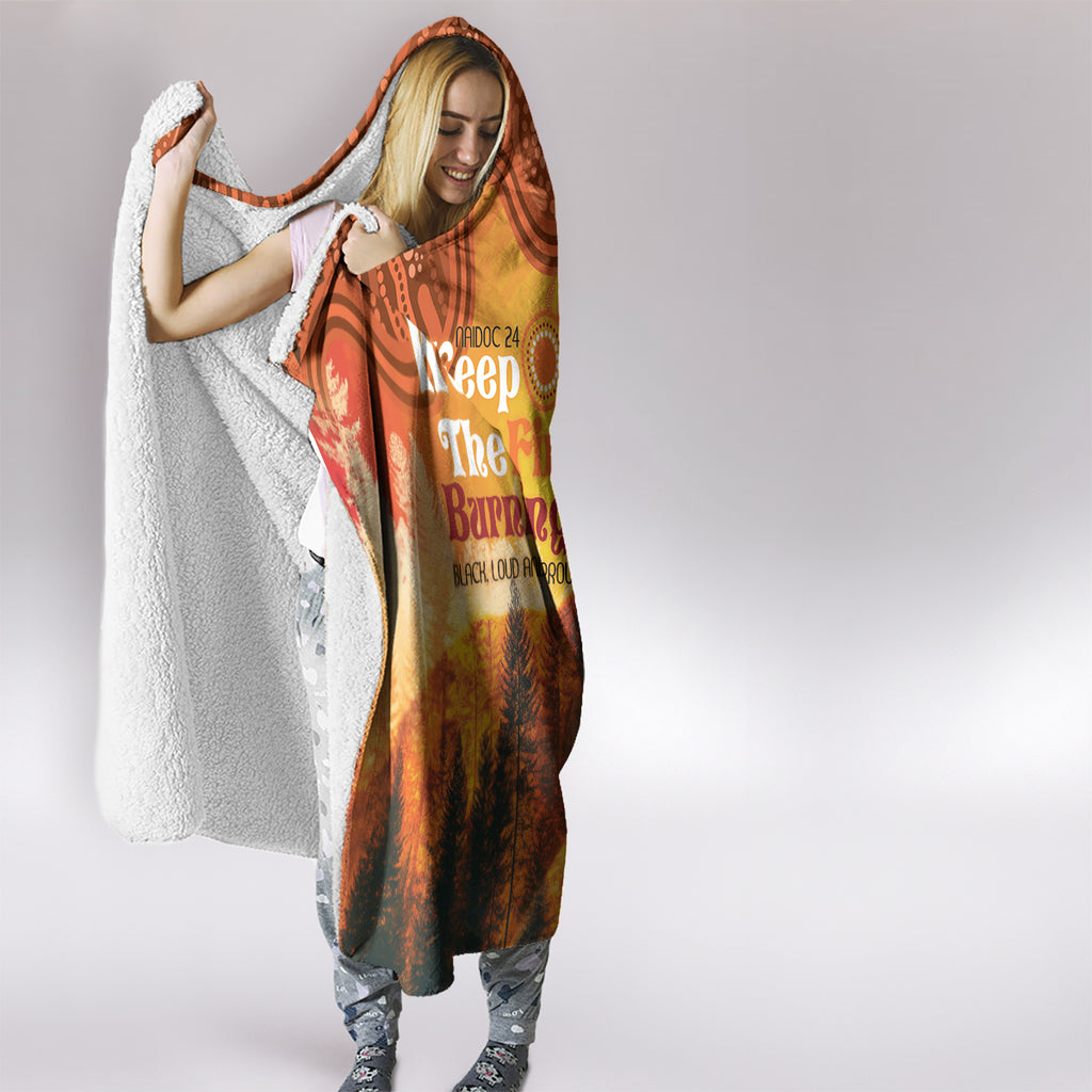 Australian Kangaroo Forests NAIDOC 2024 Hooded Blanket Aboriginal Art Style