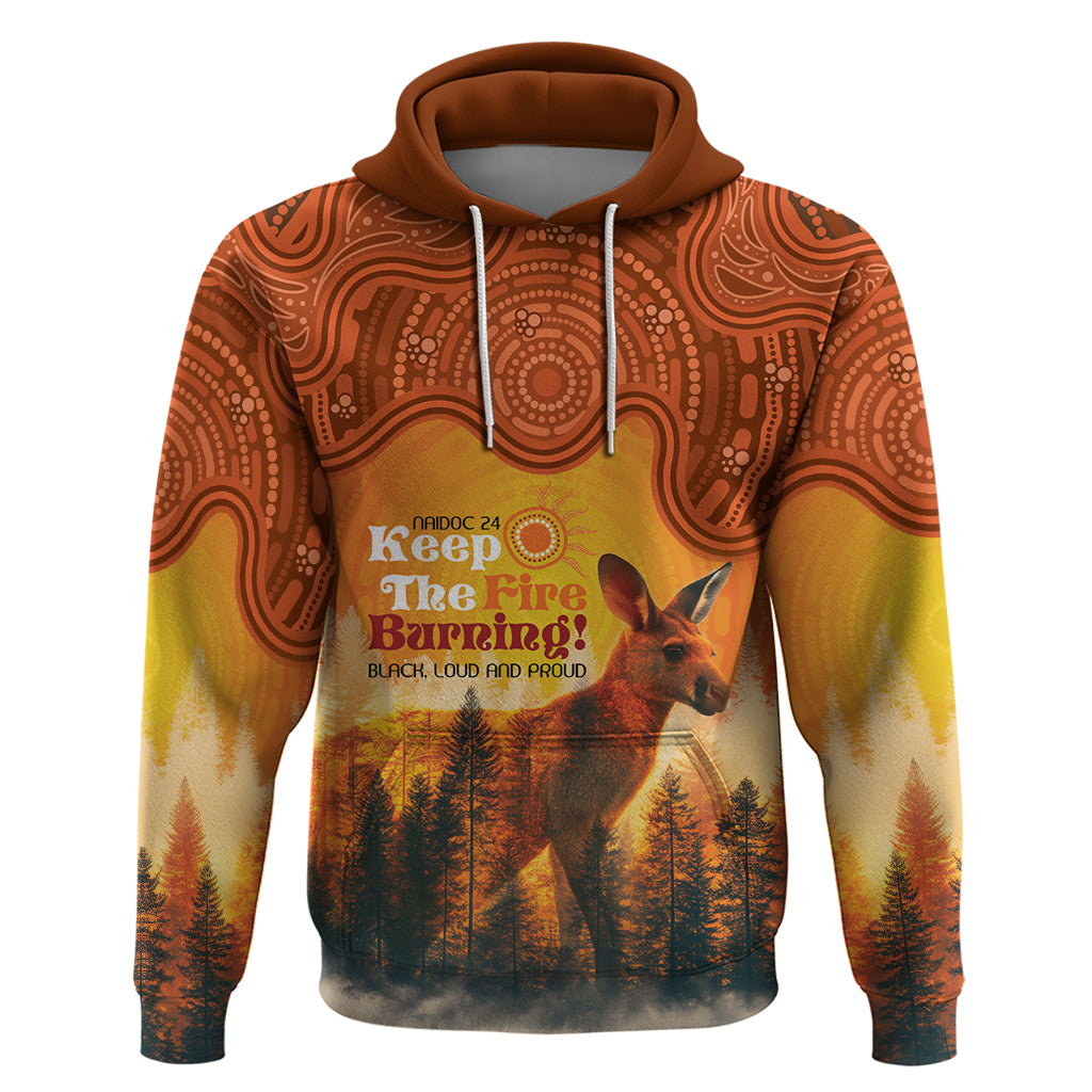 Australian Kangaroo Forests NAIDOC 2024 Hoodie Aboriginal Art Style