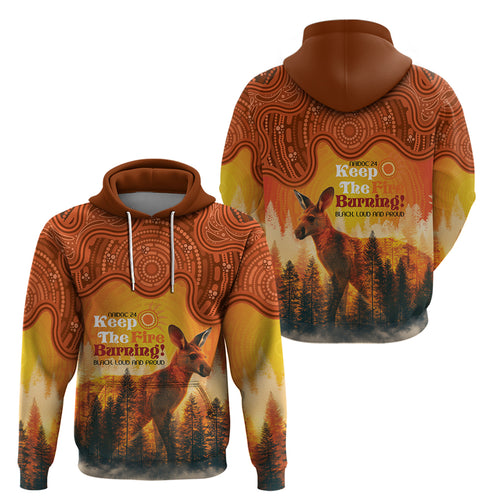 Australian Kangaroo Forests NAIDOC 2024 Hoodie Aboriginal Art Style