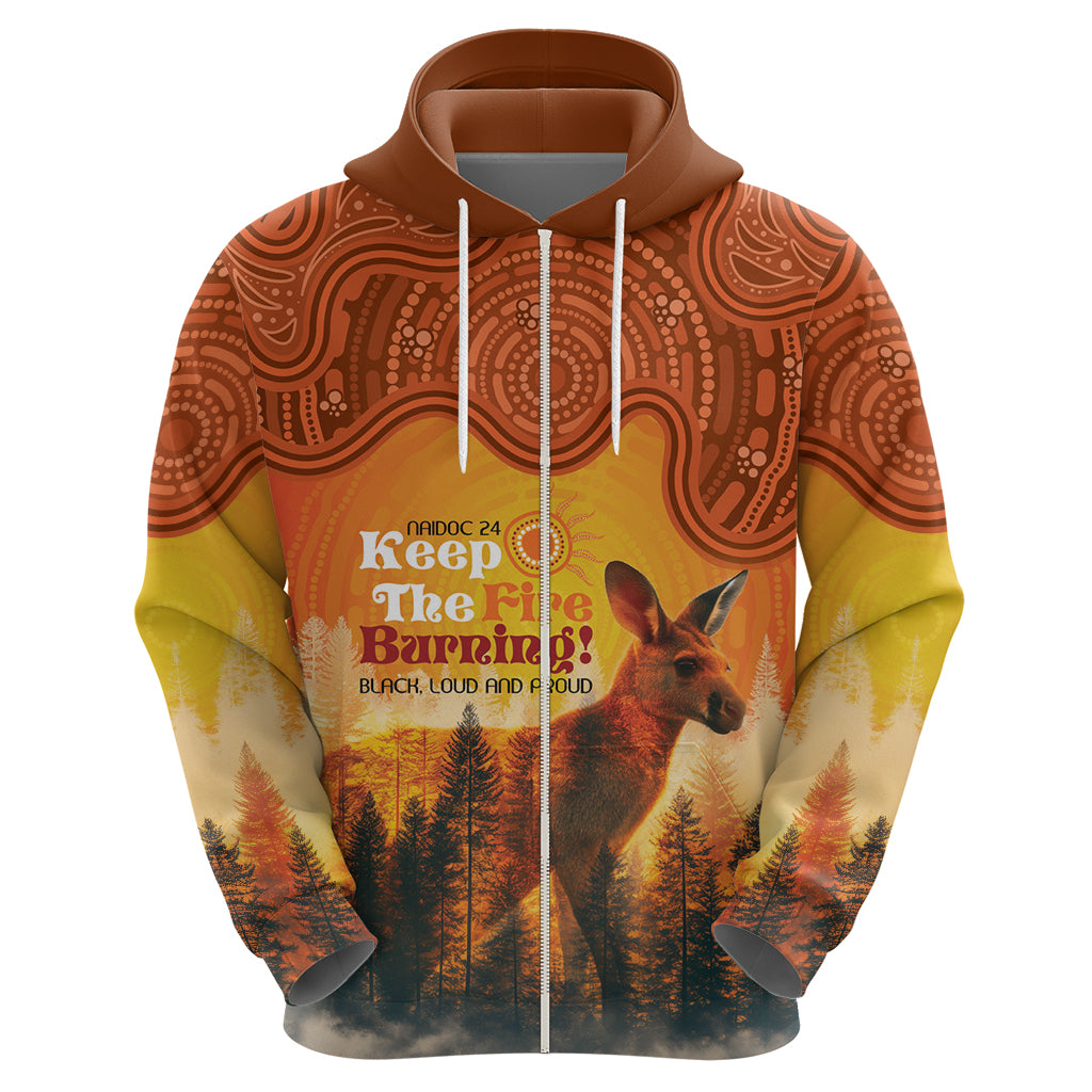 Australian Kangaroo Forests NAIDOC 2024 Hoodie Aboriginal Art Style