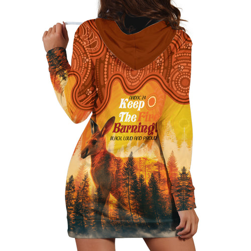 Australian Kangaroo Forests NAIDOC 2024 Hoodie Dress Aboriginal Art Style