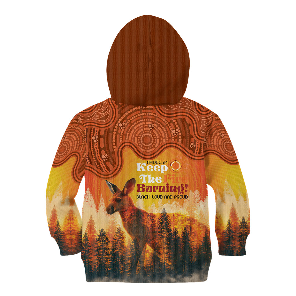 Australian Kangaroo Forests NAIDOC 2024 Kid Hoodie Aboriginal Art Style