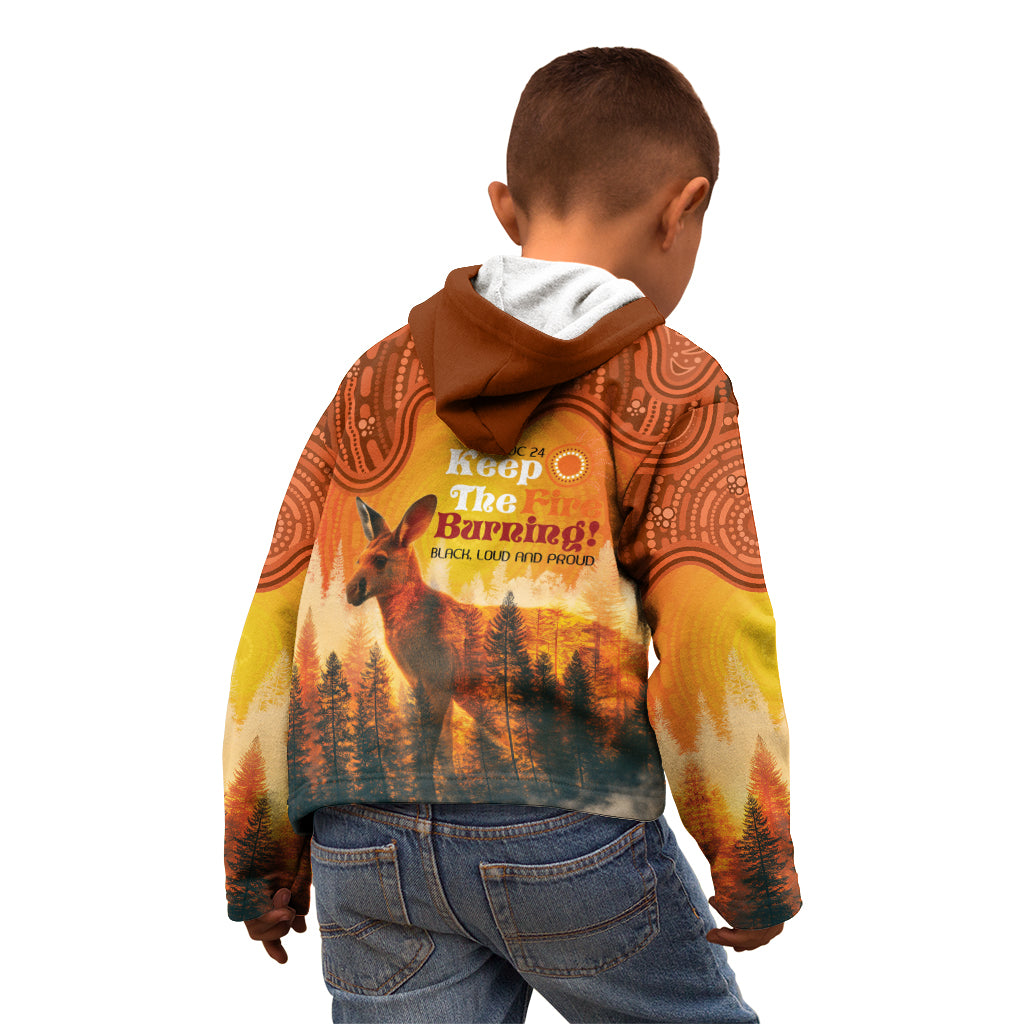Australian Kangaroo Forests NAIDOC 2024 Kid Hoodie Aboriginal Art Style