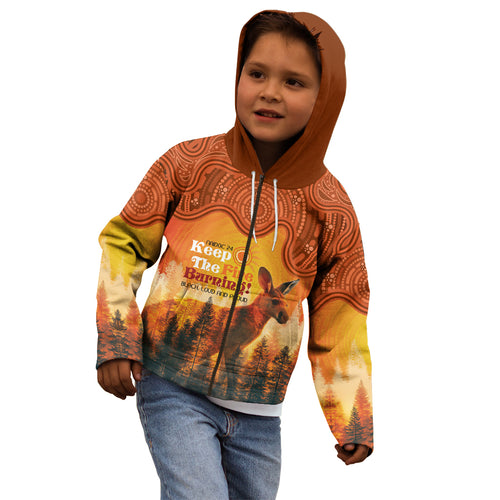 Australian Kangaroo Forests NAIDOC 2024 Kid Hoodie Aboriginal Art Style