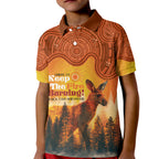 Australian Kangaroo Forests NAIDOC 2024 Kid Polo Shirt Aboriginal Art Style