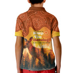 Australian Kangaroo Forests NAIDOC 2024 Kid Polo Shirt Aboriginal Art Style