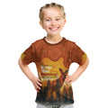Australian Kangaroo Forests NAIDOC 2024 Kid T Shirt Aboriginal Art Style