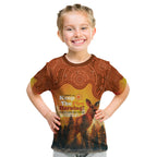 Australian Kangaroo Forests NAIDOC 2024 Kid T Shirt Aboriginal Art Style