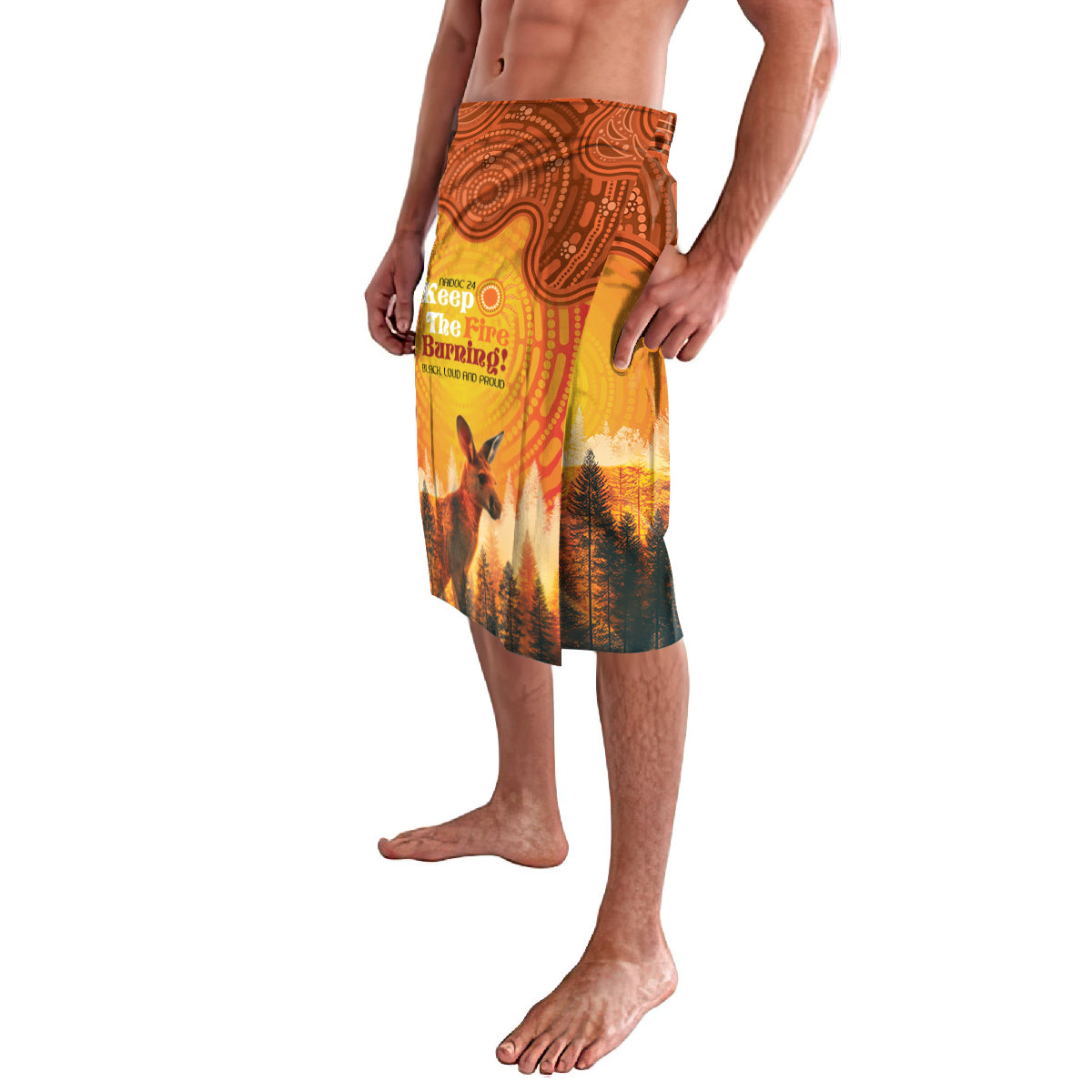 Australian Kangaroo Forests NAIDOC 2024 Lavalava Aboriginal Art Style