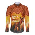 Australian Kangaroo Forests NAIDOC 2024 Long Sleeve Button Shirt Aboriginal Art Style