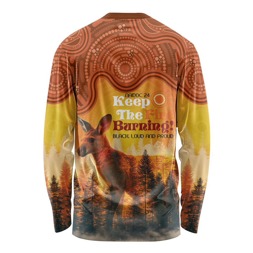 Australian Kangaroo Forests NAIDOC 2024 Long Sleeve Shirt Aboriginal Art Style