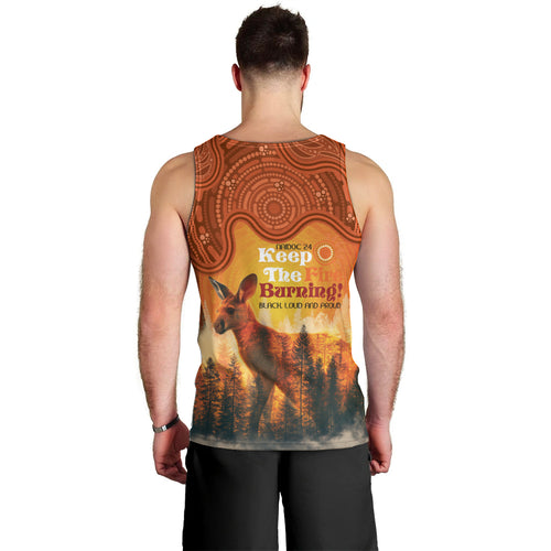 Australian Kangaroo Forests NAIDOC 2024 Men Tank Top Aboriginal Art Style
