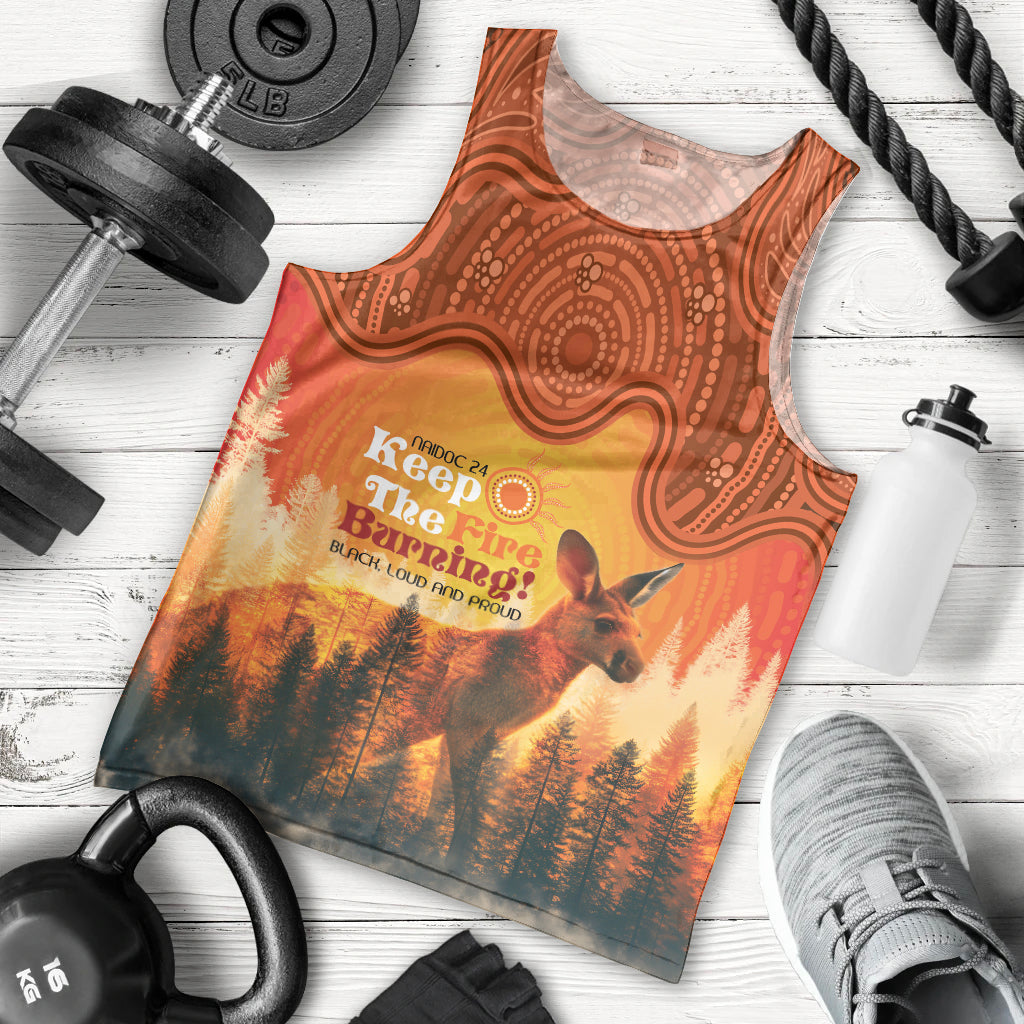 Australian Kangaroo Forests NAIDOC 2024 Men Tank Top Aboriginal Art Style