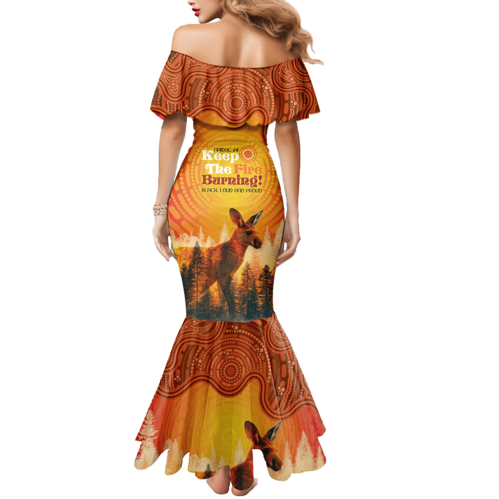 Australian Kangaroo Forests NAIDOC 2024 Mermaid Dress Aboriginal Art Style