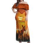 Australian Kangaroo Forests NAIDOC 2024 Off Shoulder Maxi Dress Aboriginal Art Style