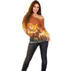 Australian Kangaroo Forests NAIDOC 2024 Off Shoulder Sweater Aboriginal Art Style