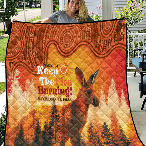 Australian Kangaroo Forests NAIDOC 2024 Quilt Aboriginal Art Style