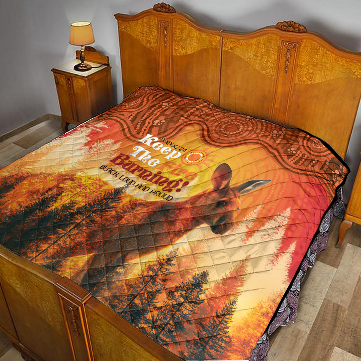 Australian Kangaroo Forests NAIDOC 2024 Quilt Aboriginal Art Style