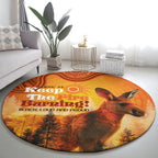 Australian Kangaroo Forests NAIDOC 2024 Round Carpet Aboriginal Art Style