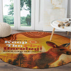 Australian Kangaroo Forests NAIDOC 2024 Round Carpet Aboriginal Art Style