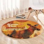 Australian Kangaroo Forests NAIDOC 2024 Round Carpet Aboriginal Art Style
