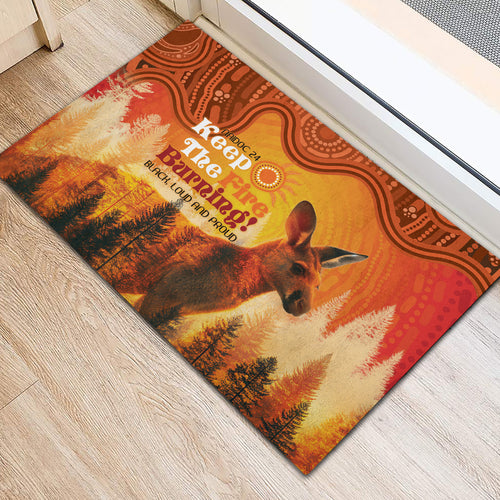 Australian Kangaroo Forests NAIDOC 2024 Rubber Doormat Aboriginal Art Style