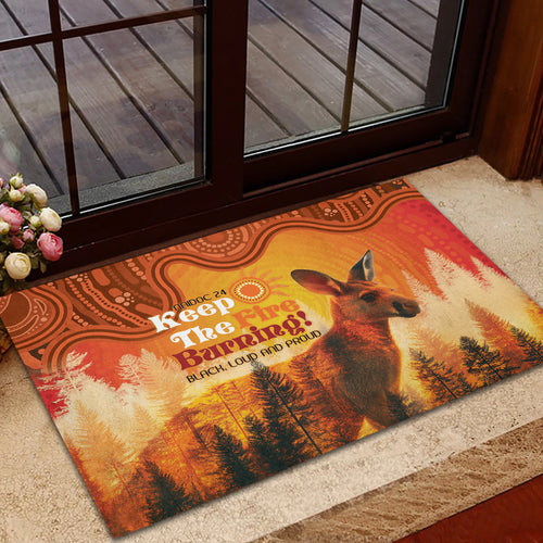 Australian Kangaroo Forests NAIDOC 2024 Rubber Doormat Aboriginal Art Style