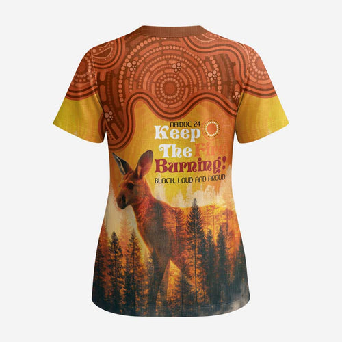 Australian Kangaroo Forests NAIDOC 2024 Scrub Top Aboriginal Art Style - Aussie Hoodie