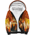 Australian Kangaroo Forests NAIDOC 2024 Sherpa Hoodie Aboriginal Art Style