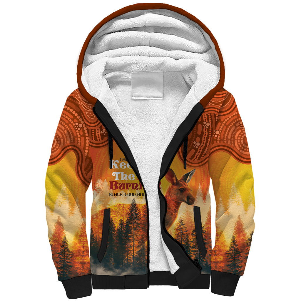 Australian Kangaroo Forests NAIDOC 2024 Sherpa Hoodie Aboriginal Art Style