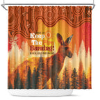Australian Kangaroo Forests NAIDOC 2024 Shower Curtain Aboriginal Art Style