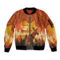 Australian Kangaroo Forests NAIDOC 2024 Sleeve Zip Bomber Jacket Aboriginal Art Style