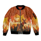 Australian Kangaroo Forests NAIDOC 2024 Sleeve Zip Bomber Jacket Aboriginal Art Style