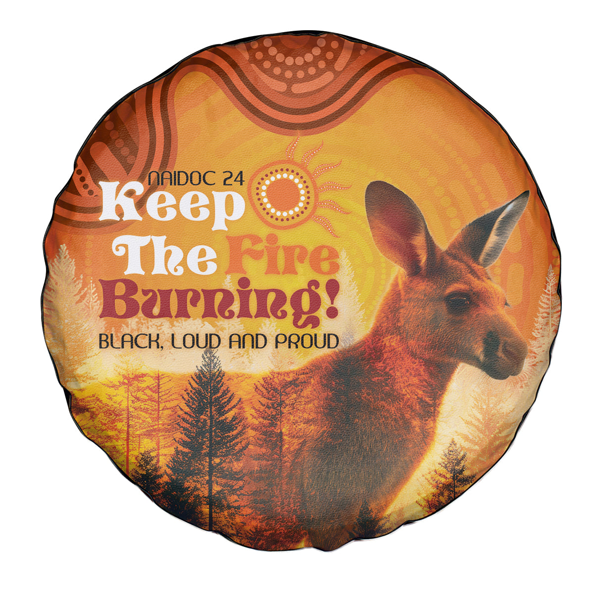 Australian Kangaroo Forests NAIDOC 2024 Spare Tire Cover Aboriginal Art Style